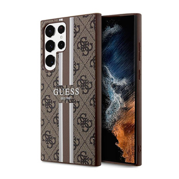 Guess 4G gedruckt Streifen - Samsung Galaxy S23 Ultra Fall (braun)