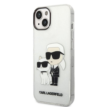 Karl Lagerfeld IML Glitter NFT Karl & Choupette - iPhone 14 Plus Tasche (Transparent)