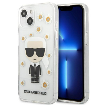 Karl Lagerfeld Iconic Karl Flower - Coque pour iPhone 13 Mini (Transparent)