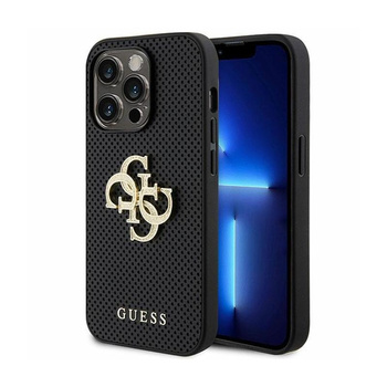 Guess 4G Strass Metal Logo - pouzdro pro iPhone 15 Pro Max (stříbrné)