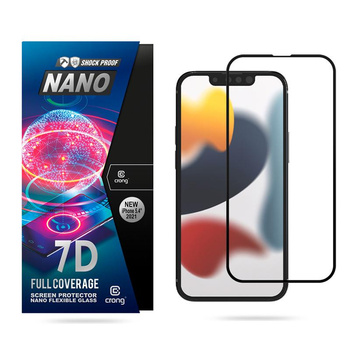 Crong 7D Nano Flexible Glass - nerozbitné hybridní sklo 9H pro celou obrazovku iPhonu 13 mini