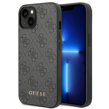 Guess 4G Metall Gold Logo - iPhone 14 Tasche (grau)