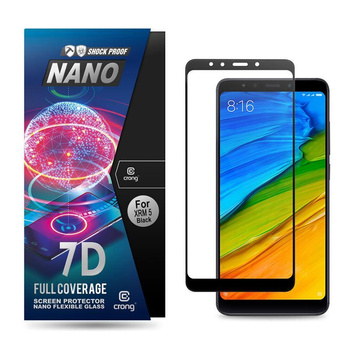 Crong 7D Nano Flexible Glass - Szkło hybrydowe 9H na cały ekran Xiaomi Redmi 5