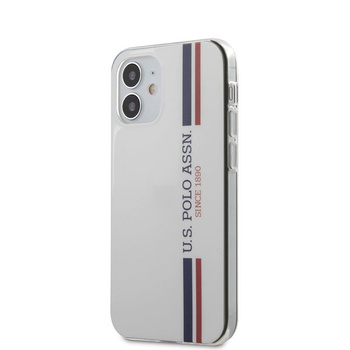 US Polo Assn Shiny Tricolor Stripes - iPhone 12 Mini Case (white)