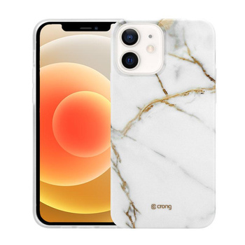 Crong Marble Case - pouzdro pro iPhone 12 Mini (bílé)