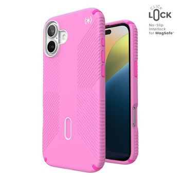 Speck Presidio2 Grip ClickLock & MagSafe - pouzdro pro iPhone 16 Plus (True Pink / Shocking Pink / White)