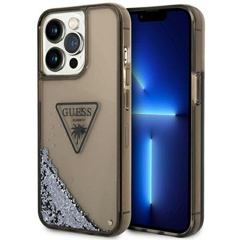 Guess Liquid Glitter Triangle Logo Case – Etui iPhone 14 Pro (czarny)