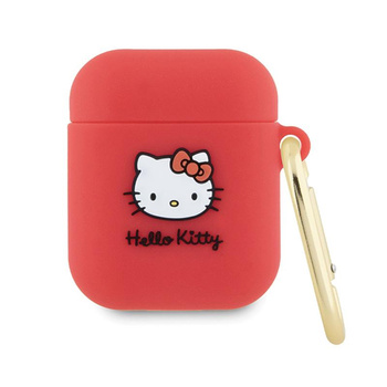 Hello Kitty Silicone 3D Kitty Head - AirPods 1/2 gen case (fuchsia)