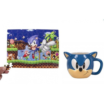 Sonic the Hedgehog - Mug céramique 3D 250 ml + Puzzle 100 pièces