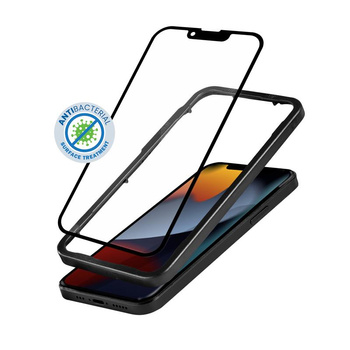 Crong Anti-Bacterial 3D Armour Glass – Szkło hartowane 9H na cały ekran iPhone 14 Plus / iPhone 13 Pro Max + ramka instalacyjna