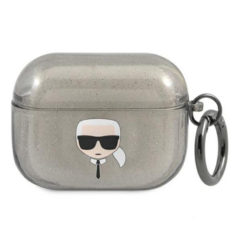 Karl Lagerfeld Karl Head Glitter - Étui Airpods Pro (noir)