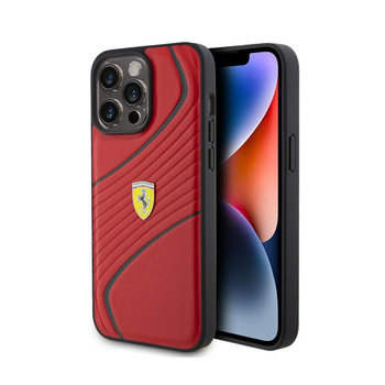 Kovové logo Ferrari Twist - pouzdro pro iPhone 15 Pro Max (červené)