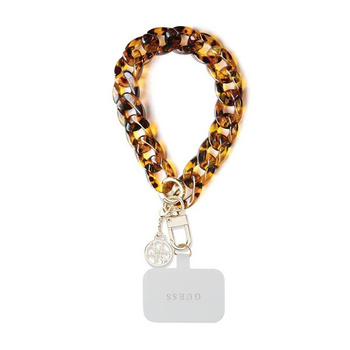 Guess Universal Big Hand Strap Acrylic 4G Charm - Bracelet universel pour téléphone (marron)