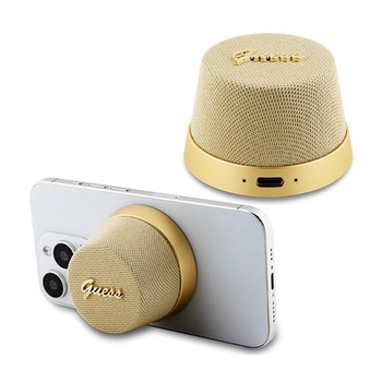 Guess Magnetic Script Metal Logo - Enceinte Bluetooth V5.3 (Or)