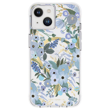 Rifle Paper Clear MagSafe - pouzdro pro iPhone 14 (Garden Party Blue)