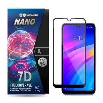 Crong 7D Nano Flexible Glass - Szkło hybrydowe 9H na cały ekran Xiaomi Redmi 7