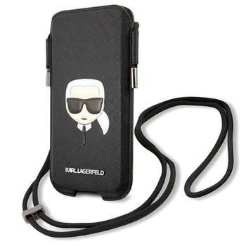 Karl Lagerfeld Saffiano Ikonik Karl`s Head Pouch - Torebka na telefon S/M