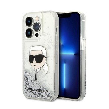 Karl Lagerfeld Liquid Glitter NFT Karl's Head - iPhone 14 Pro Max Tasche (silber)