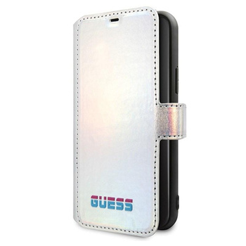 Guess Iridescent Booktype - Etui iPhone 11 (Silver)