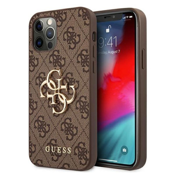 Guess 4G Big Metal Logo - iPhone 12 Pro Max Tasche (braun)