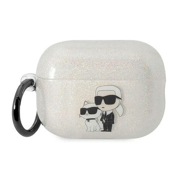 Karl Lagerfeld Glitter NFT Karl & Choupette - Pouzdro na AirPods Pro 2 (průhledné)