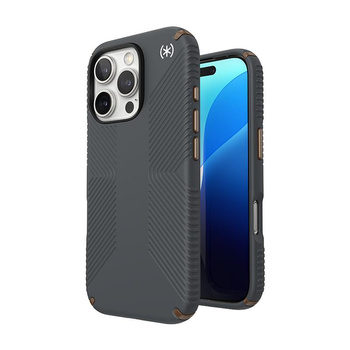 Speck Presidio2 Grip - iPhone 16 Pro Case (Charcoal Grey / Cool Bronze / White)