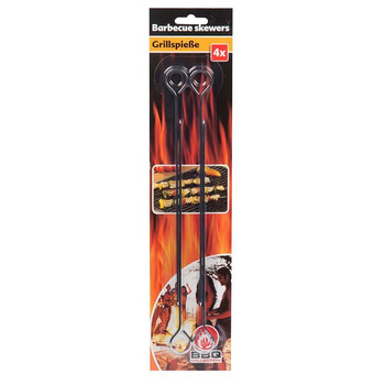 BBQ - brochettes tout métal 24 cm (4pcs).)