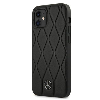 Mercedes Leather Wave Line - iPhone 12 mini case (black)