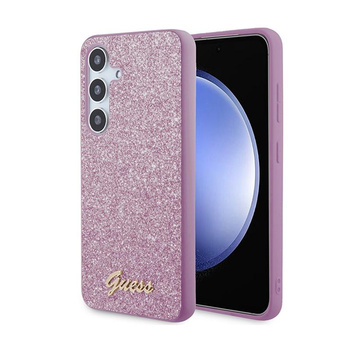 Guess Glitter Flakes Metal Logo Case - Samsung Galaxy S24 Case (purple)