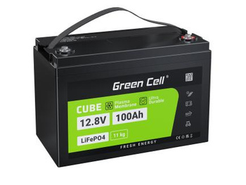 Green Cell - Batterie LiFePO4 12V 12.8V 100Ah pour systèmes photovoltaïques, camping-cars et bateaux