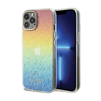 Guess IML Faceted Mirror Disco Iridescent - pouzdro pro iPhone 12 / iPhone 12 Pro (duhové)