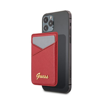 Guess Wallet Card Slot MagSafe Saffiano - Portefeuille magnétique (rouge)