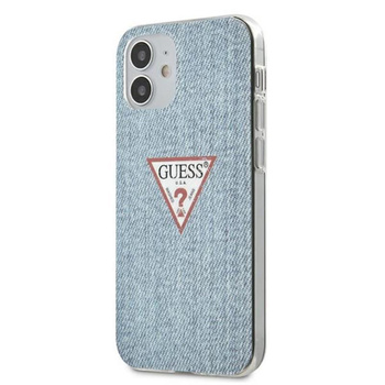 Guess Denim Triangle Lt - pouzdro pro iPhone 12 Mini (modré)