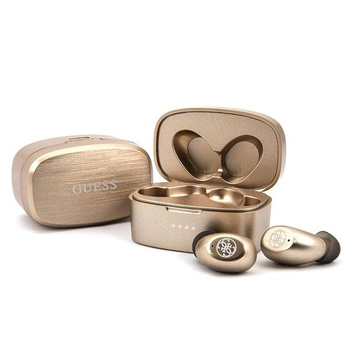 Guess Wireless Earphones 5.0 4H - TWS headphones + docking station (gold)