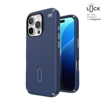 Speck Presidio2 Pro ClickLock & MagSafe - iPhone 16 Pro Case (Coastal Blue / Dust Grey / White)