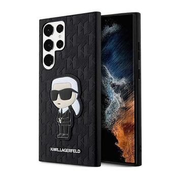 Karl Lagerfeld NFT Saffiano Monogram Ikonik - Étui Samsung Galaxy S23 Ultra (noir)