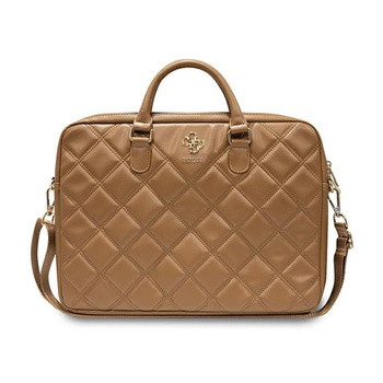 Brašna na počítač Guess Quilted 4G - 15" / 16" brašna na notebook (hnědá)