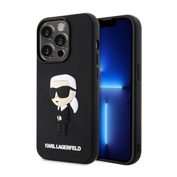 Karl Lagerfeld 3D Gummi NFT Ikonik - iPhone 14 Pro Max Tasche (Schwarz)