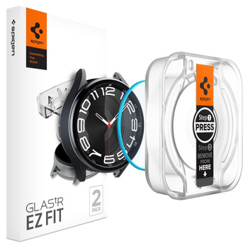 Spigen GLAS.TR EZ FIT - gehärtetes Glas für Samsung Galaxy Watch 6 Classic 43 mm (2 Stück)