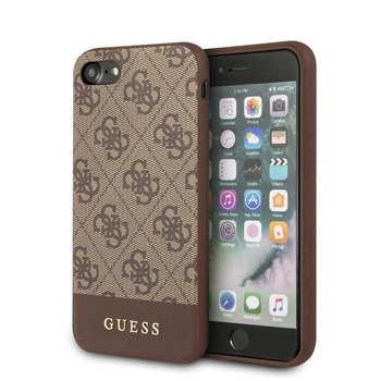 Guess 4G Bottom Stripe Collection - Etui iPhone SE 2020 / 8 / 7 (brązowy)