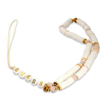 Guess Phone Strap Beads Heishi - pendentif téléphone 25 cm (blanc)