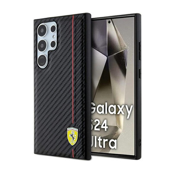 Ferrari Carbon Printed Line - Etui Samsung Galaxy S24 Ultra (czarny)