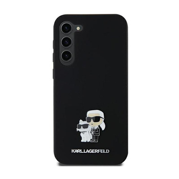 Karl Lagerfeld Silikonový kovový špendlík Karl & Choupette - pouzdro pro Samsung Galaxy A35 5G (černé)