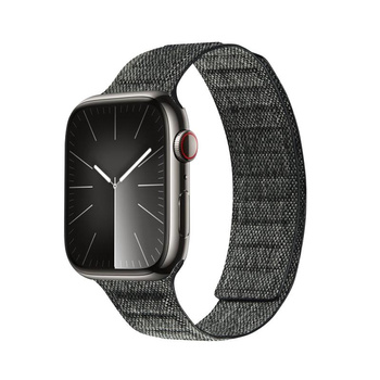 Crong Melange - Magnetický řemínek pro Apple Watch 44/45/46/49 mm (černý melanž)