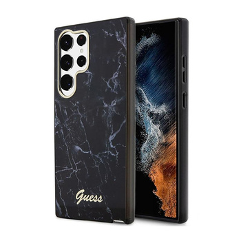 Guess Marble Collection - pouzdro pro Samsung Galaxy S23 Ultra (černé)