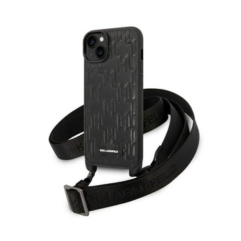 Karl Lagerfeld Monogram Plaque Logo Strap - pouzdro pro iPhone 14 Plus (černé)