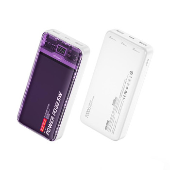 WEKOME WP-351 Vanguard Series - Power banka 20000 mAh PD 20W + QC 22,5W (fialová / průhledná)