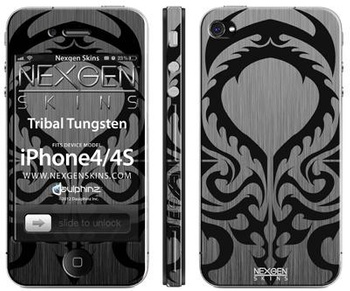 Nexgen Skins - 3D effect iPhone 4 / iPhone 4S case skin set (Tribal Tungsten 3D)