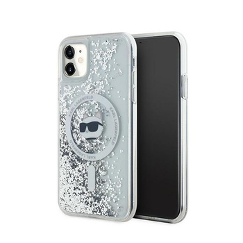 Karl Lagerfeld Liquid Glitter Choupette Head MagSafe - iPhone 11 tok (átlátszó)