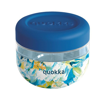 Quokka Bubble Food Jar - Récipient alimentaire en plastique / lunchbox 500 ml (Blue Peonies)